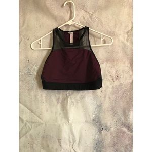 Racer back PINK maroon mesh sports bra
